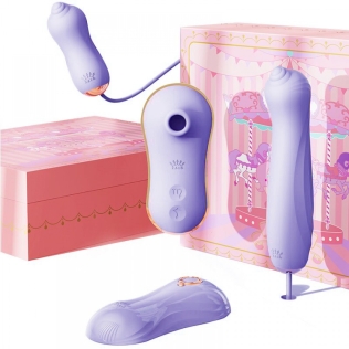 Набір секс іграшок Zalo UNICORN Vibratrion Thrusting Set фіолетовий