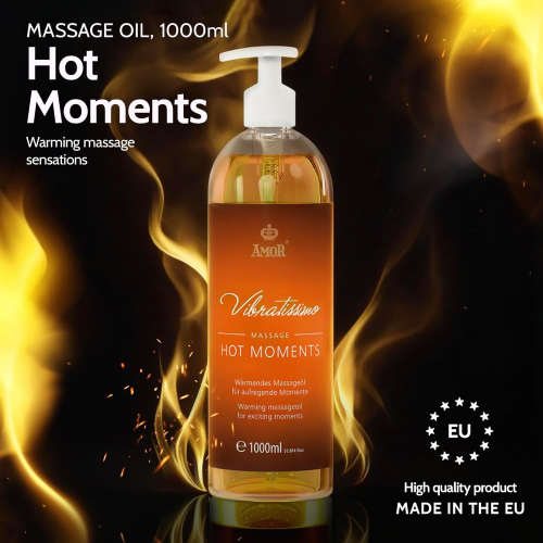 Олія для еротичного масажу з ефектом зігрівання Vibratissimo Hot Moments 1000 мл - 2
