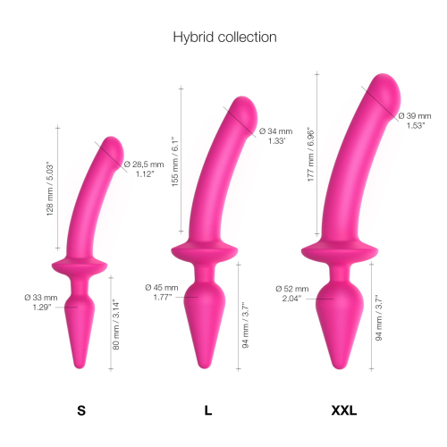 Анальна пробка з фалоімітатором рожевого кольору L Strap On Me PLUG IN DILDO - 4