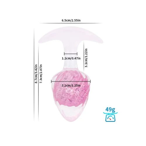 Анальная пробка силиконовая розовая Liebe Seele Icecream-shaped Crystal Anal Plug размер Small - 2