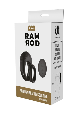 Эрекционное виброкольцо на член с пультом управления черное Dreamtoys Ramrod - 12