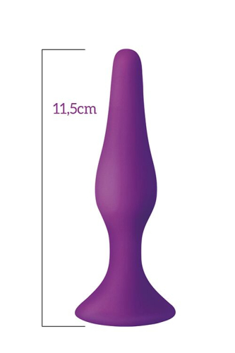 Анальна пробка на присоску фіолетова MAI Attraction Toys № 33 - 2
