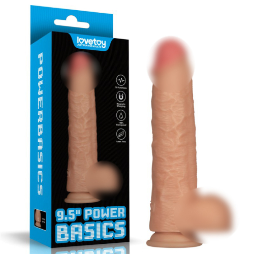 Реалистичный вибратор на присоске телесного цвета Lovetoy Vibrating Power Basics Cock 9.5 - 1
