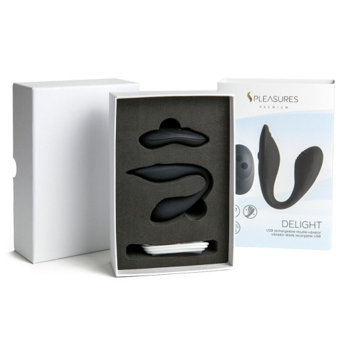 Двойной вибратор для клитора и точки G с пультом управления черный S Pleasures Premium Delight - 3