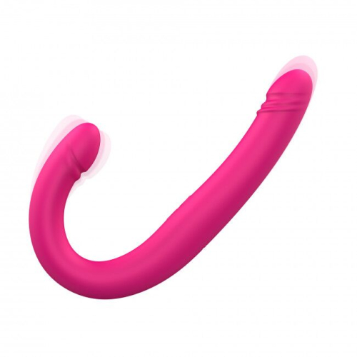 Вібратор-пульсатор двосторонній рожевий Dorcel ORGASMIC DOUBLE DO - 5