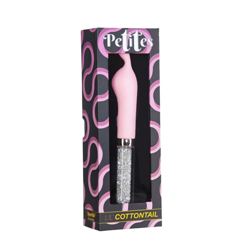 Вибратор с ушками для клитора розового с серебристым цвета BMS Factory Petites Lil’ Cottontail Vibrator - 6