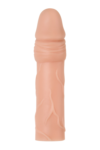 Насадка на член реалістична з петлею тілесного кольору Adam &amp;amp; Eve True Feel Extension Flesh розмір XL - 5