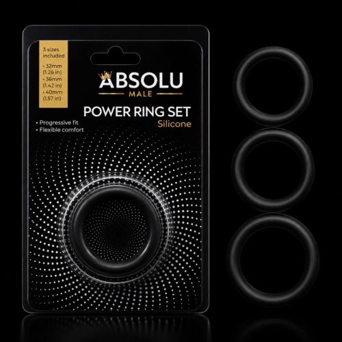 Комплект эрекционных колец на член силиконовые черные Labophyto Cockring Power Ring Set - 2