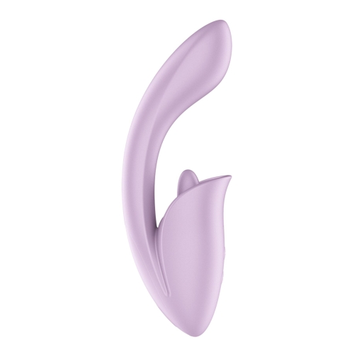 Вагінально-кліторальний вібратор із язичком бузковий Satisfyer Tongue Expert - 1
