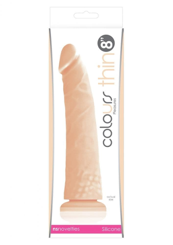 Фаллоимитатор реалистичный силиконовый на присоске телесного цвета NS Novelties Colors pleasures thin - 2