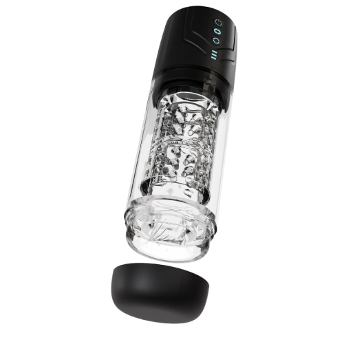 Мастурбатор із ротацією та всмоктуванням прозорий Blush M For Men Whirlwind Pro - 1