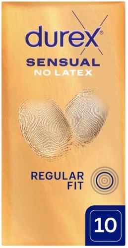 Презервативы без латексу Durex Sensual No Latex Regular Fit 10 штук - 1