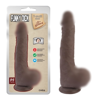 Фаллоимитатор реалистичный на присоске коричневого цвета Chisa Funky Dick