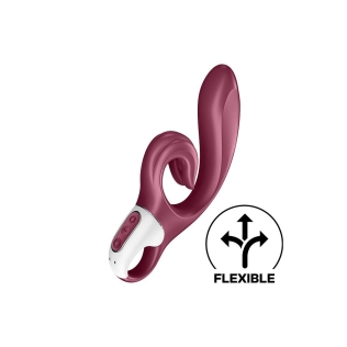 Вибратор с отростком для клитора красного цвета Satisfyer Love Me 