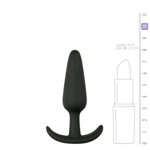 Анальна пробка із силікону чорна EasyToys Buttplug розмір S - 4