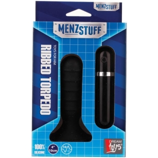 Анальный вибромассажер MENZSTUFF Ribbed Torpedo SMALL
