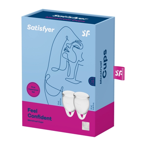 Набір менструальних чаш Satisfyer Feel Confident Transparent на 15 мл та 20 мл 2 штуки - 4