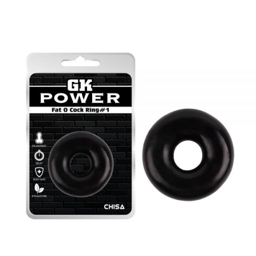 Эрекционное толстое кольцо черного цвета Chisa Fat O Cock Ring - 1