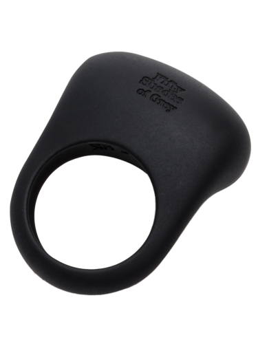 Эрекционное виброкольцо черного цвета Fifty shades of grey Sensation rechargeable vibrating love ring - 1