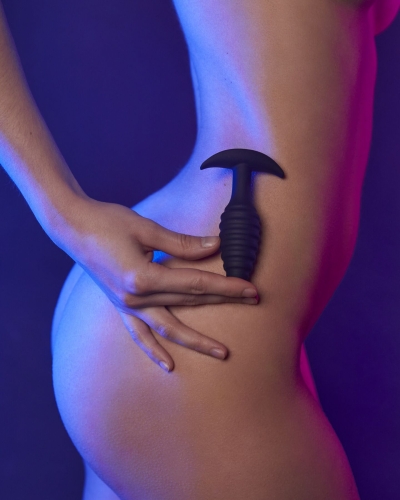 Анальная пробка спиралевидная силиконовая черного цвета Dorcel - 5