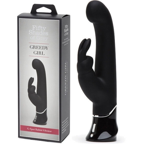 Вибратор для точки G и с отростком для клитора черного цвета Fifty shades of grey Ненасытная девчонка - 6