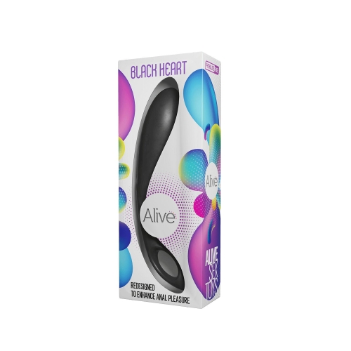 Анальный вибратор черно бирюзового цвета Alive Black Heart Teal Black - 3
