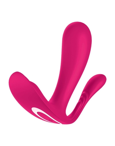 Силиконовая анальная пробка со стимуляцией клитора и вибрацией розовая Satisfyer Top Secret - 1