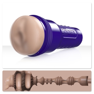 Мастурбатор вагина в колбе с плавающими кольцами телесного цвета Fleshlight Boost Bang