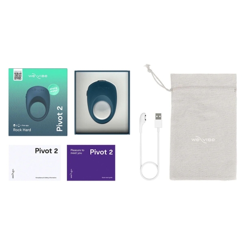 Ерекційне смарт-віброкільце на член синє We-Vibe Pivot 2 Slate - 11