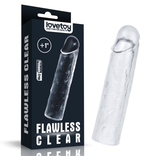 Удлиняющая насадка на член реалистичная прозрачная Lovetoy Flawless - 1