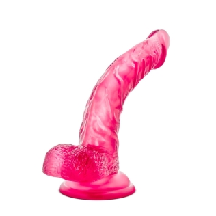 Фаллоимитатор реалистичный с мошонкой на присоске розовый Blush b Yours 