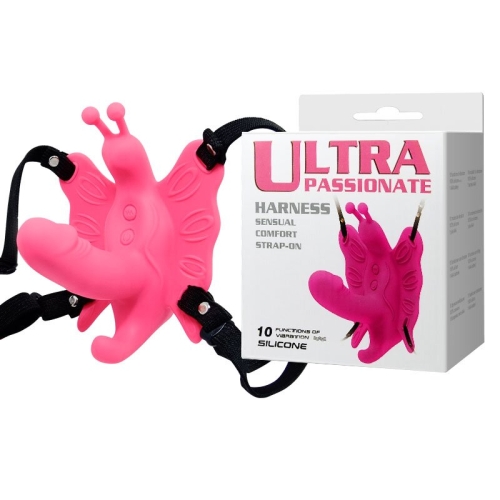 Вибратор-бабочка силиконовый для клитора ULTRA PASSIONATE 10 режимов вибрации - 1