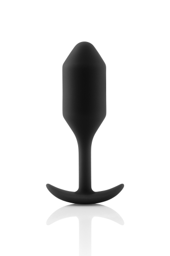 Анальная пробка со смещенным центром тяжести B-Vibe для эротических игр силиконовая черная - 1