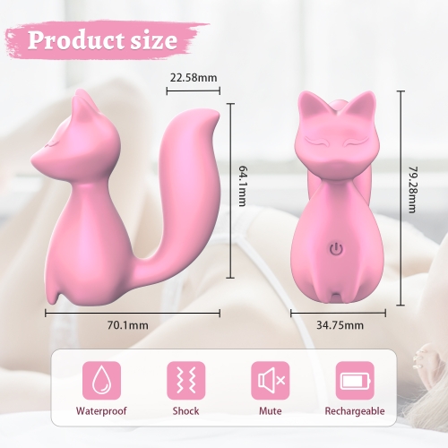 Мини-вибратор клиторальный в форме лисы светло-розовый Every Night Toys Doris 10 режимов вибрации - 10