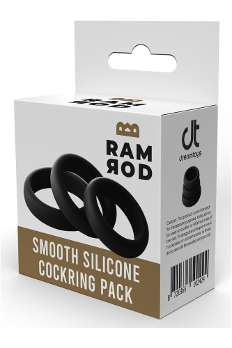 Набір ерекційних кілець для члена чорного кольору Dream Toys Ramrod 3 штуки - 9
