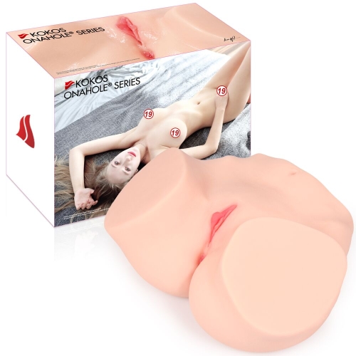Мастурбатор Анус та Вагіна тілесного кольору Kokos 002 Hanna ONAHOLE Real Vagina Double Layer - 7