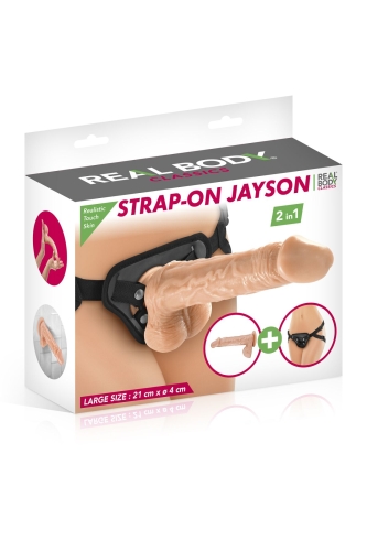 Ременной реалистичный страпон телесного цвета Real Body Jayson - 3