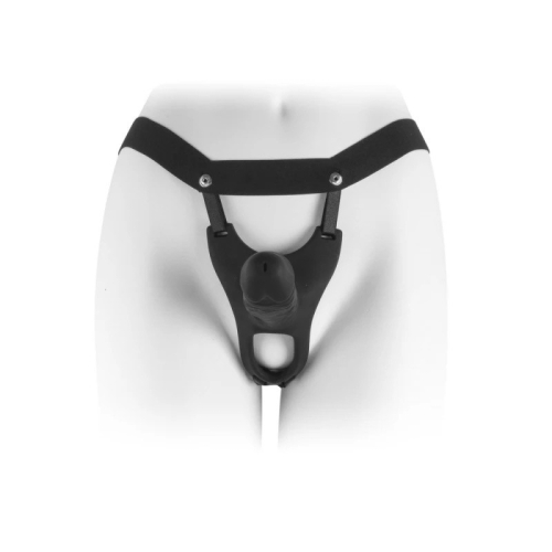 Страпон мужской полый реалистичный силиконовый черного цвета Vscnovelty Soulmate Unisex - 3