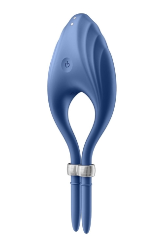 Эрекционное виброкольцо для пениса синего цвета Satisfyer Duelist - 4