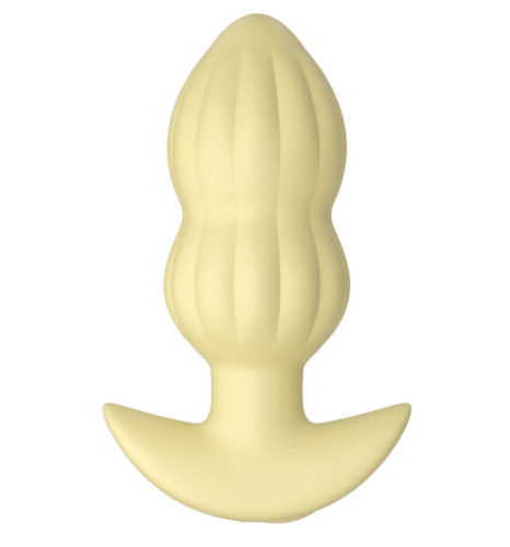 Анальная вибропробка желтая Soft Silicone Vibrating Mini Butt Plug - 9