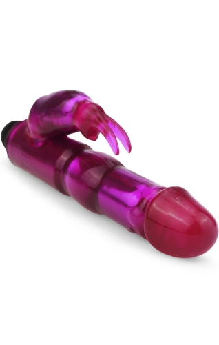 Вибратор с отростком для клитора малинового цвета Winyi Glossy - 5