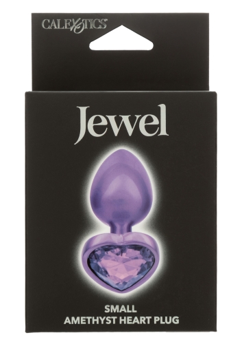 Анальная пробка с камушком в форме сердца фиолетовая California Exotic Novelties Diamond Heart Plug размер Small - 1