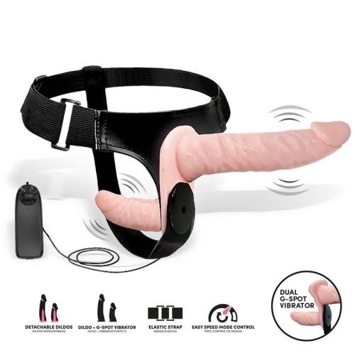 Вибрострапон двойной ременной телесный Latetobed Batek Detachable Unto G Double Strap-On Harness Vibration Remote Control - 2