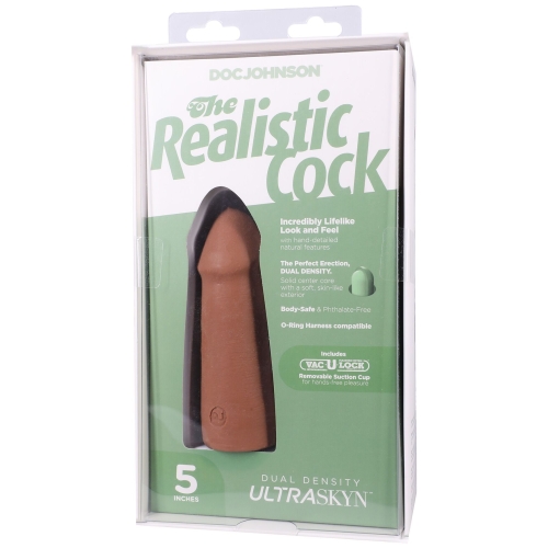 Фалоімітатор реалістичний на присосці бежевий Doc Johnson The Realistic Cock ULTRASKYN - 5 Inch Caramel - 10