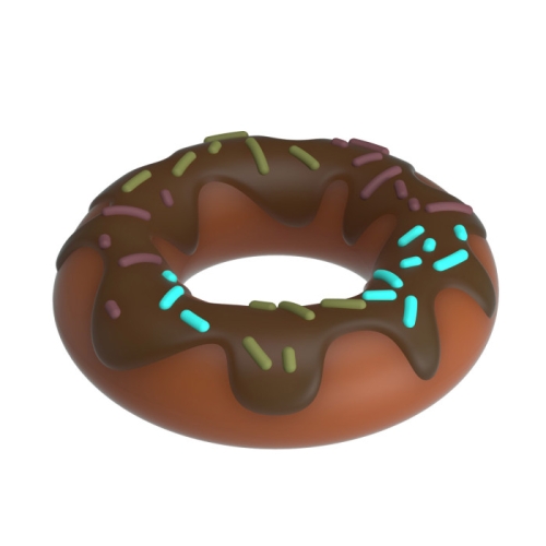 Ерекційне кільце на член у формі пончика з коричневим кремом LYBAILE Pretty Love Choco - 4