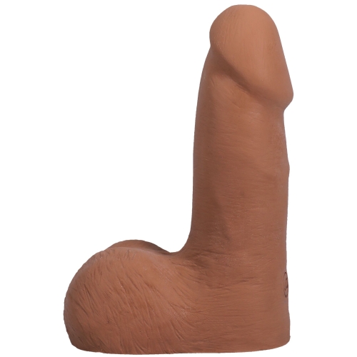 Фаллоимитатор реалистичный на съемной присоске бежевый Doc Johnson The Realistic Cock ULTRASKYN - 5 Inch with Balls Caramel - 2