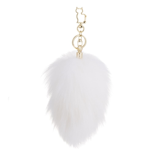 Металлическая анальная пробка Кроличий хвост LOCKINK SEVANDA White Bunny-Tail Anal Rose-shape Plug - 2