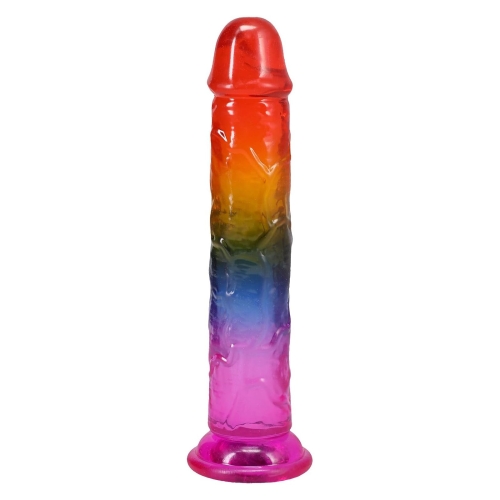 Фаллоимитатор реалистичный на присоске радужный Doc Johnson Crystal Jellies - 7.5 Inch - 1