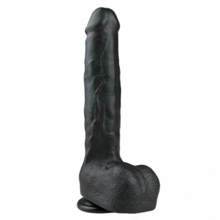 Фаллоимитатор реалистичный черный на присоске EASYTOYS 29.5 CM