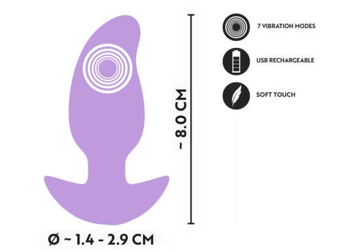 Анальна фіолетова вібропробка Soft Silicone Vibrating Mini Butt Plug - 2